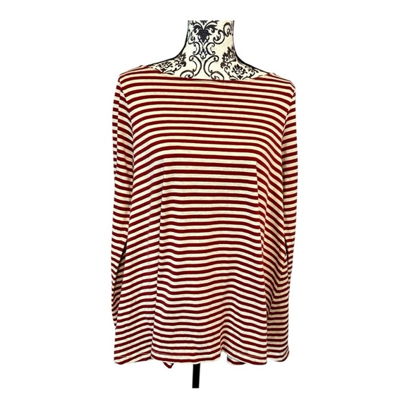 APUNTOB A.B Striped Red and Grey Long Sleeve Sweater - Picture 1 of 6